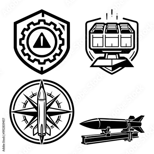 Missile launcher storage and warning icon bundle