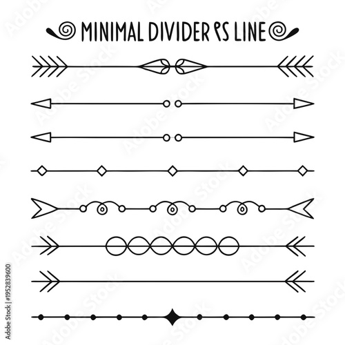 Photos Minimal divider ps line set vector illustration for rustic or classic design, pe