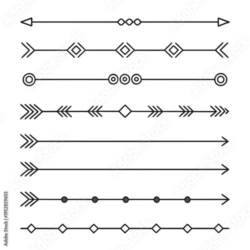 Tableau sur toile Minimal divider ps line set vector illustration for rustic or classic design, wi