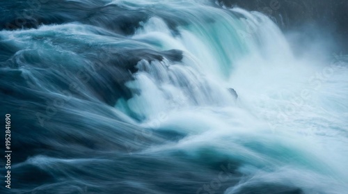 Waterfall Nature Water Flowing Blue White Powerful