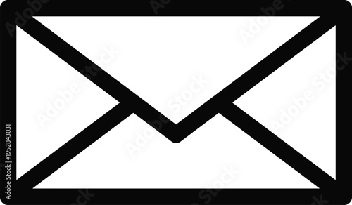 Black envelope on white background symbol mail