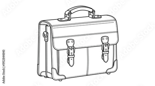 Vintage Leather Business Briefcase Handbag.