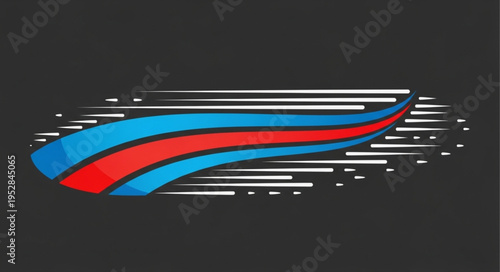 Dynamic Blue and Red Wave Design with Speed Lines.