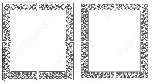 Set of 2 ornate square picture frames vector