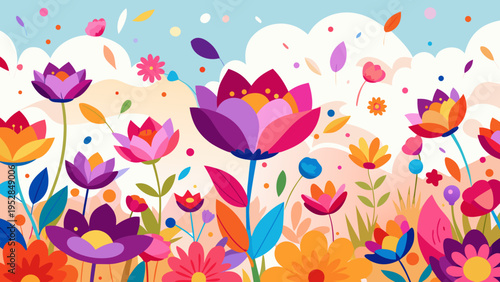 Gemini said

Seamless floral pattern with pink tulips and butterflies creates a spring nature illustration for a summer garden wallpaper design featuring heart leaves and blossom art