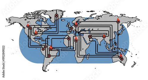 Global Network Connectivity - A Visual Representation of Interconnectedness.