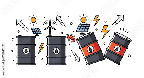 Renewable Energy vs Fossil Fuels - A Visual Comparison of Energy Sources.