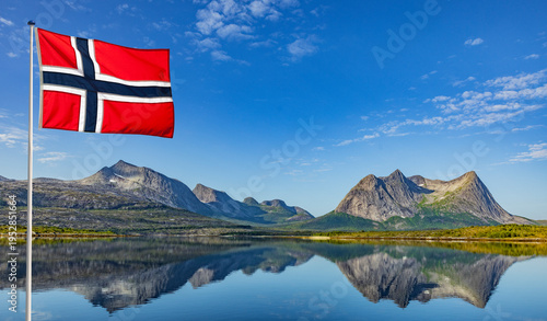 Mirroring of the mountains in the Ofoten n Norway