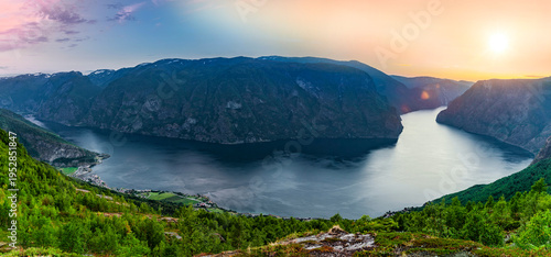 Sunset at Aurlandsfjord, Norway