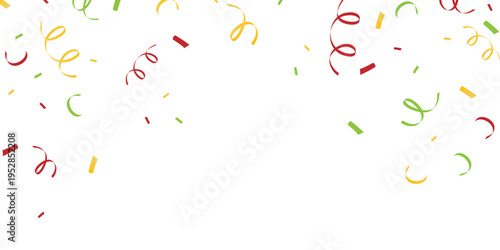 お祝いムードを演出するカラフルな紙吹雪が舞うシンプルで使いやすい余白たっぷりのパーティー背景素材