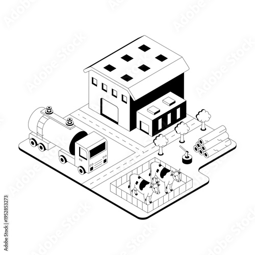 Isometric illustration showing an aeroponic