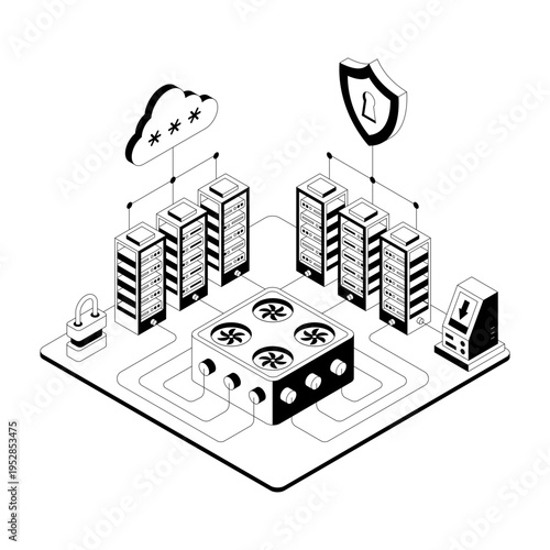 Isometric illustration of a university campus