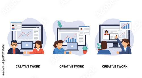 Creative Network Collaboration and Teamwork Illustration.