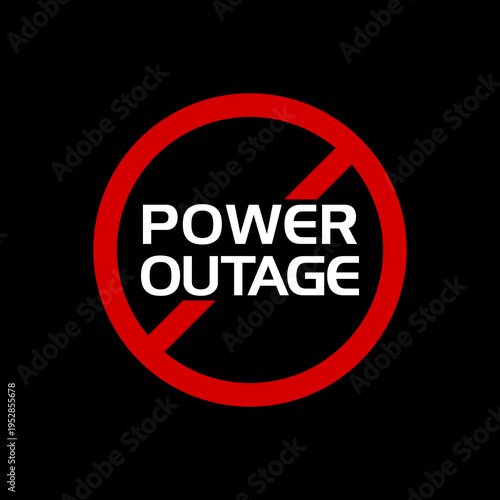 Power Outage icon isolated on black background