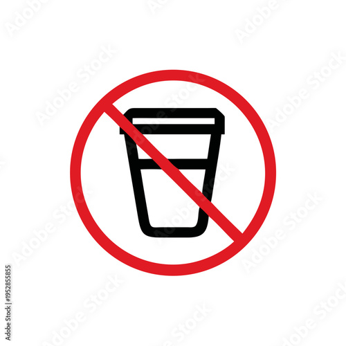 Red and black no drinks allowed icon for public regulations