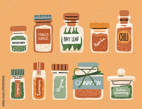 Spice jar set, cooking seasoning container