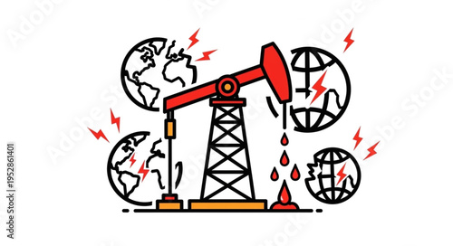 Oil Extraction Impact on Global Environment - A Visual Representation.