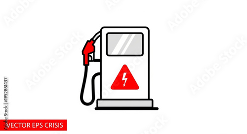 Electric Vehicle Charging Station Illustration with Red Lightning Bolt Symbol.