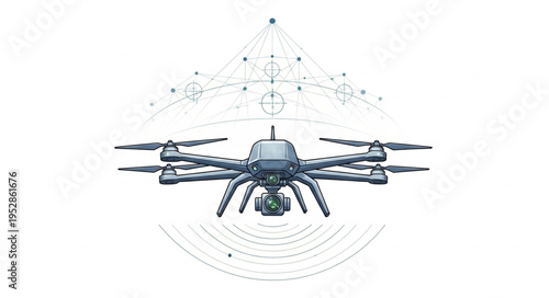 Futuristic Drone Design with Intricate Technical Schematics.