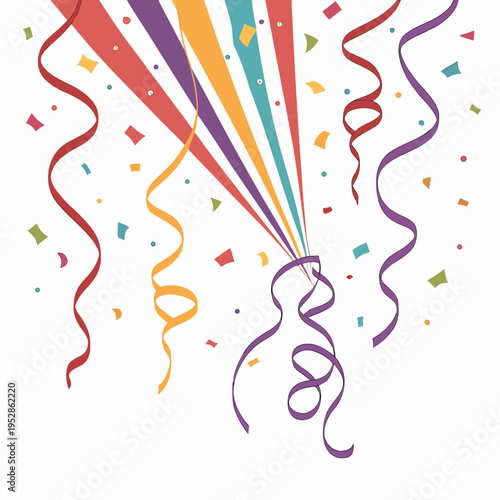 Party popper exploding with colorful streamers and confetti for celebrations birthday and happy events vibrant joyful and fun occasion