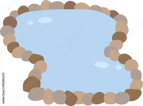 연못 온천 일러스트