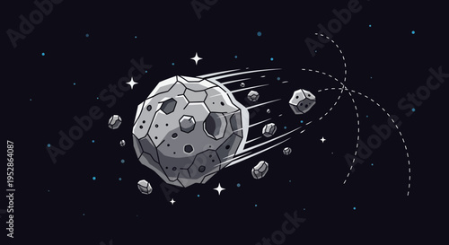 Asteroid Space Rock in Orbit.