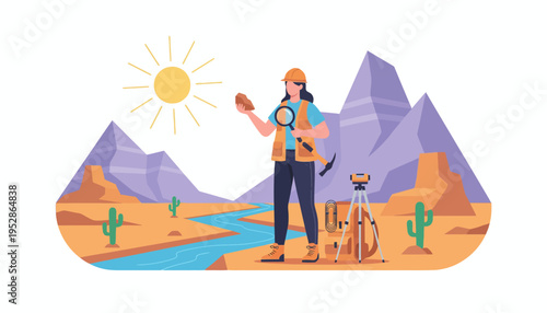 Desert Archaeologist Discovering Ancient Artifacts Under the Sun.