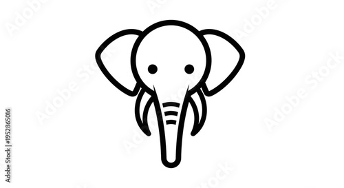 Simple line drawing of elephant head.