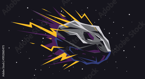 Futuristic spaceship in outer space.