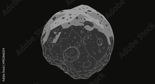 Large asteroid in deep space.