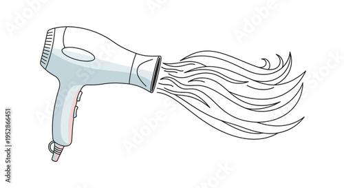Hair Dryer Blowing Wavy Hair - Beauty and Styling Tool
