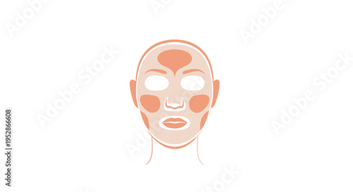 Facial Mask Application Illustration - Skincare and Beauty Concept