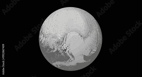 Moon Surface Lunar Body in Space.