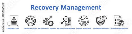 Recovery Management icon set multiple style collection