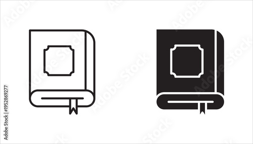 Islamic Book Koran Vector Icon set,  Islamic Ramadan icon from the Holy Quran. Vector illustration on white background