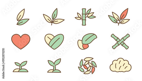 Collection of Organic Nature and Health Icons.