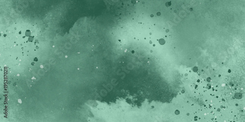 Dark green and light green cold shade background with texture. Contemporary art. Hand made art. Colorful texture. Background. Watercolor stains and spots .