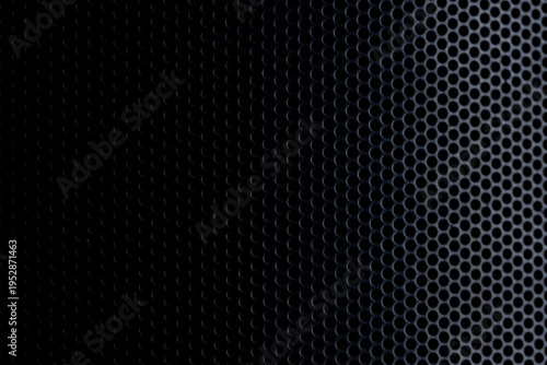 Wallpaper Mural Black perforated metal grill texture background with gradient light,Close-up of a dark metallic mesh or perforated steel sheet. The industrial pattern features circular holes with a soft light. Torontodigital.ca