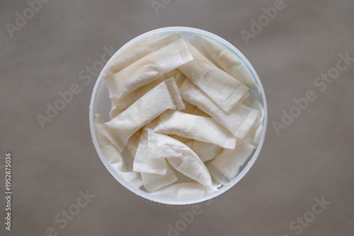 Stockholm, Sweden A can of Smokeless tobacco pouches or snus.