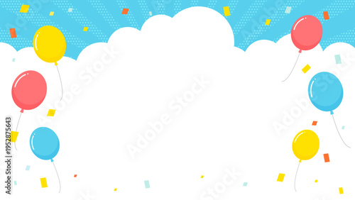 青空と雲　キャンペーン・バナー 集中線の背景