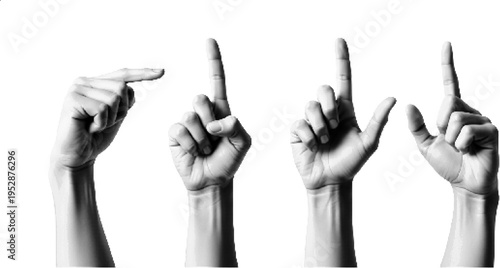 Finger Pointing Up Gesture Halftone Illustration