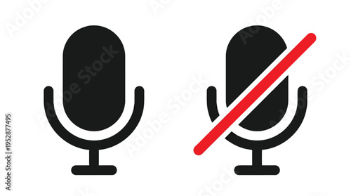 A vector graphic of a mute symbol with a crossed out speaker icon