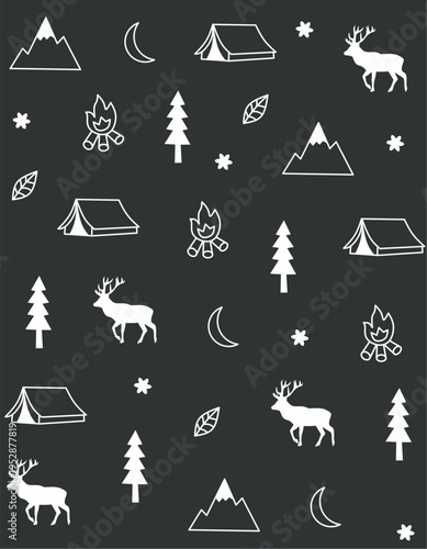 seamless camping pattern