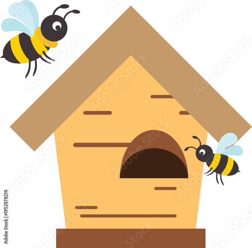 벌집 근처에 달아다니는 벌