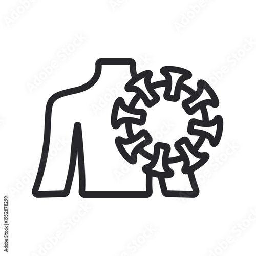 lymphoma icons outline and Flat Style,transparent background