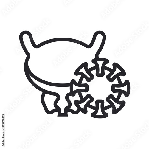 prostate cancer icons outline and Flat Style,transparent background