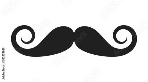 A stylized black mustache on a plain white background