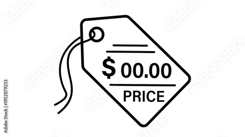 Price Tag with Zero Dollar Value.