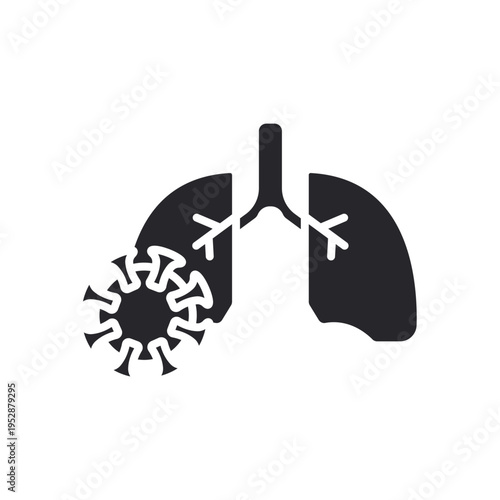 lung cancer icons  outline and Flat Style,transparent background