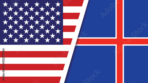 The flags of the United States and Iceland side by side in a symbol of international friendship and cooperation.